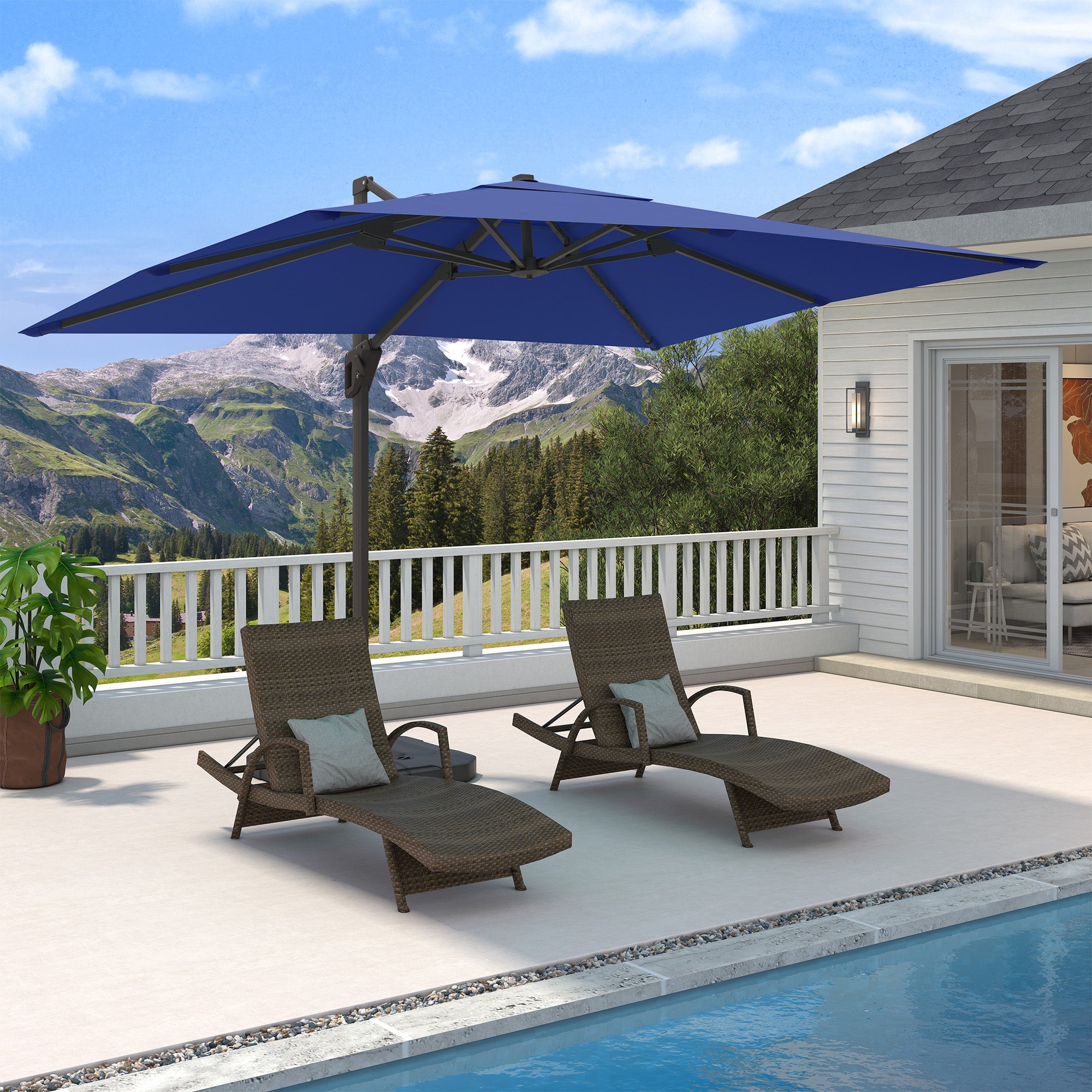 Stylish 9x12 Monotop Roman Patio Umbrella