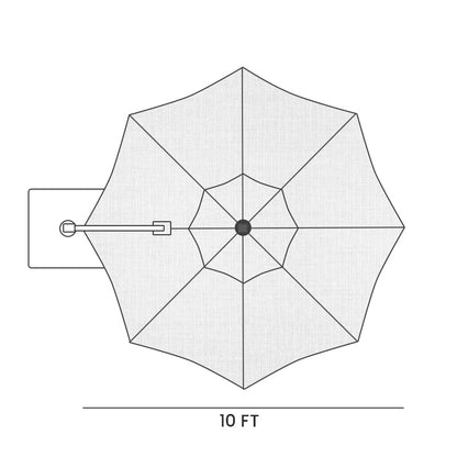 Sofia Deep Space Grey Pole Medium Roman Umbrella