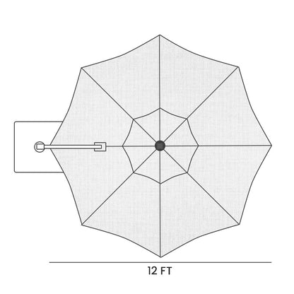 Sofia Deep Space Grey Pole Medium Roman Umbrella