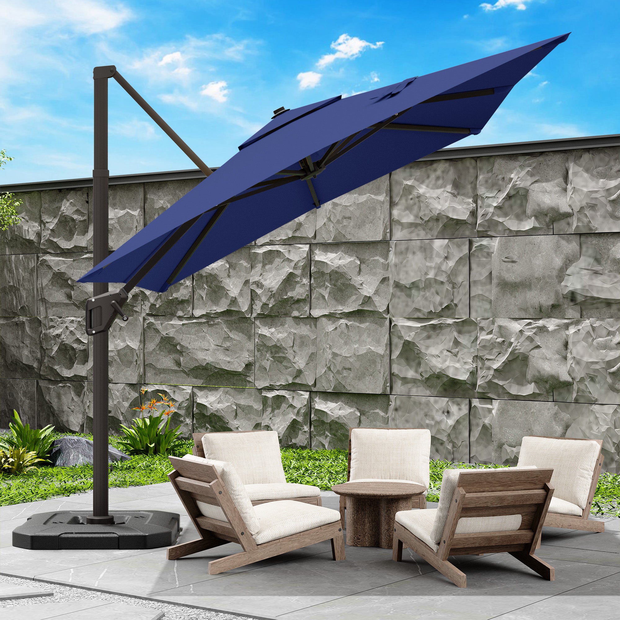 Stylish 9x12 Monotop Roman Patio Umbrella
