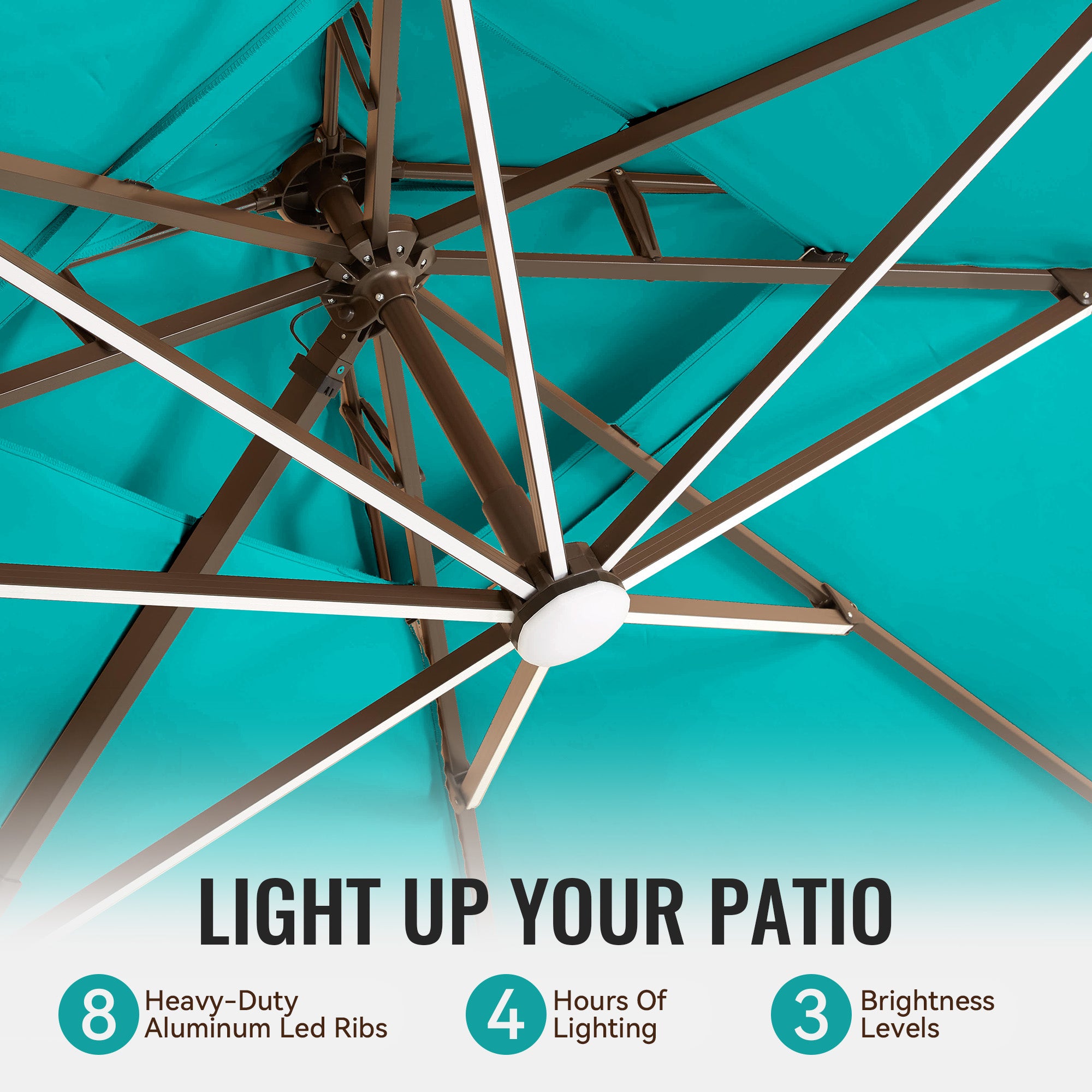 Stylish Illuminated Double Top Suspension Parasol