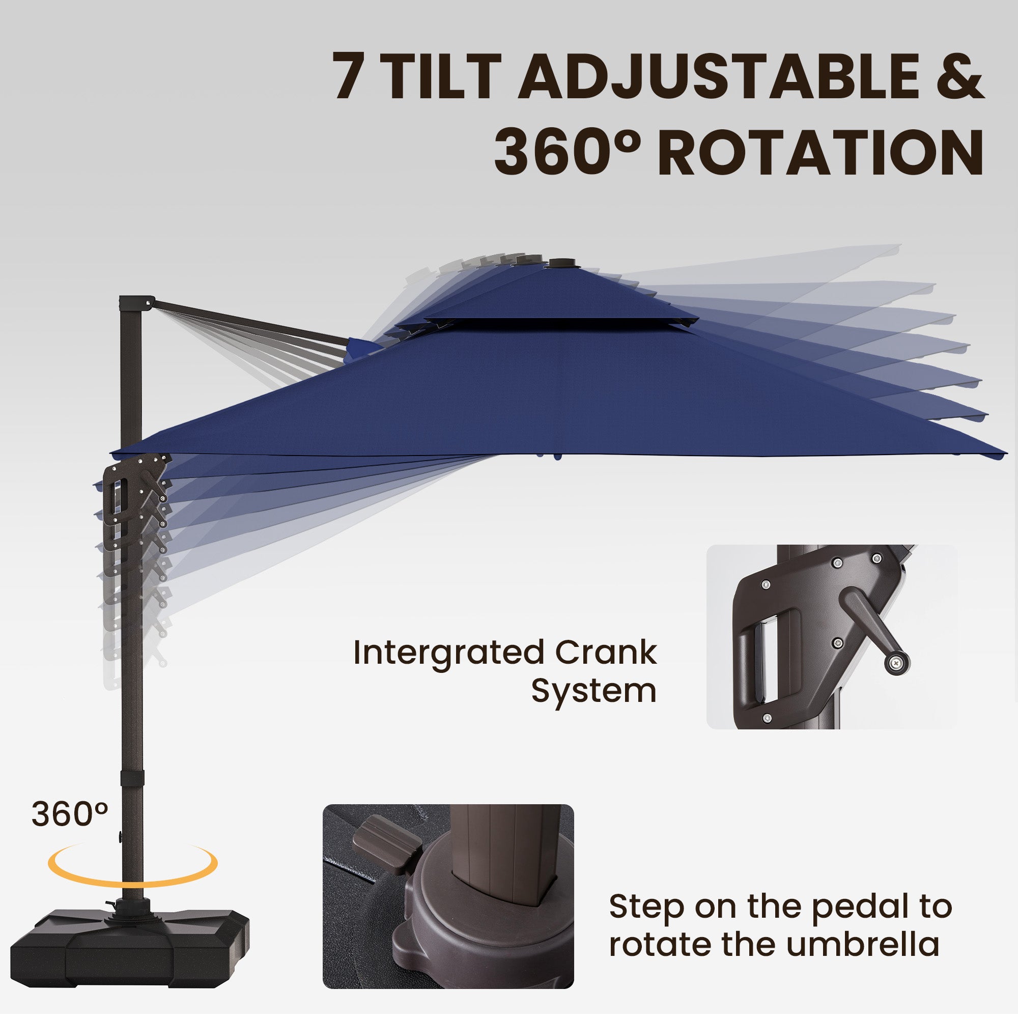 Stylish Large Double Top Roman Patio Umbrella