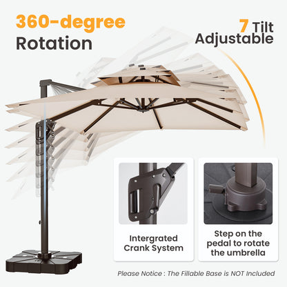 Deluxe Double-Layer Roman Hanging Parasol
