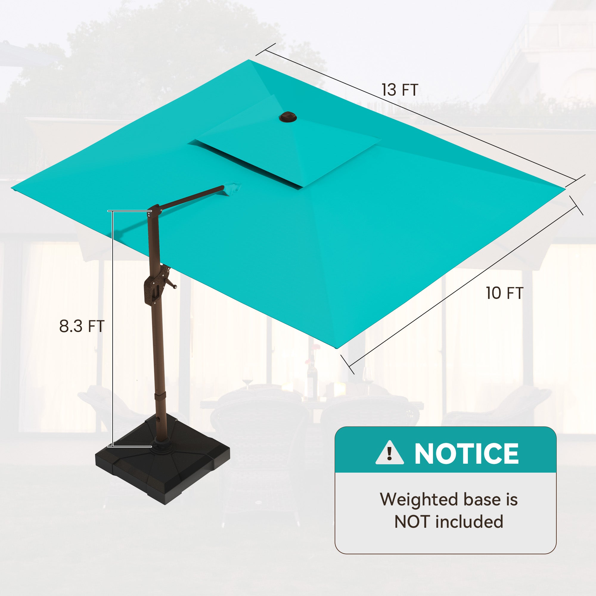 Stylish Illuminated Double Top Suspension Parasol