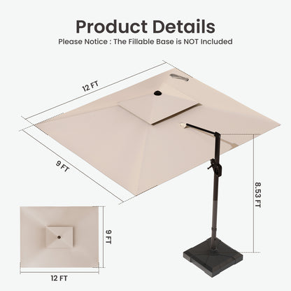 Deluxe Double-Layer Roman Hanging Parasol