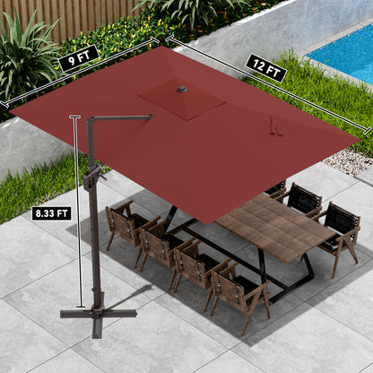 Stylish 9x12 Monotop Roman Patio Umbrella