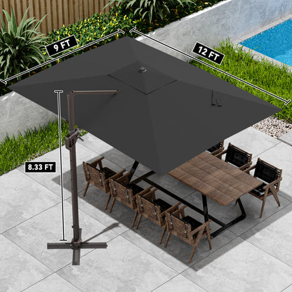 Stylish 9x12 Monotop Roman Patio Umbrella