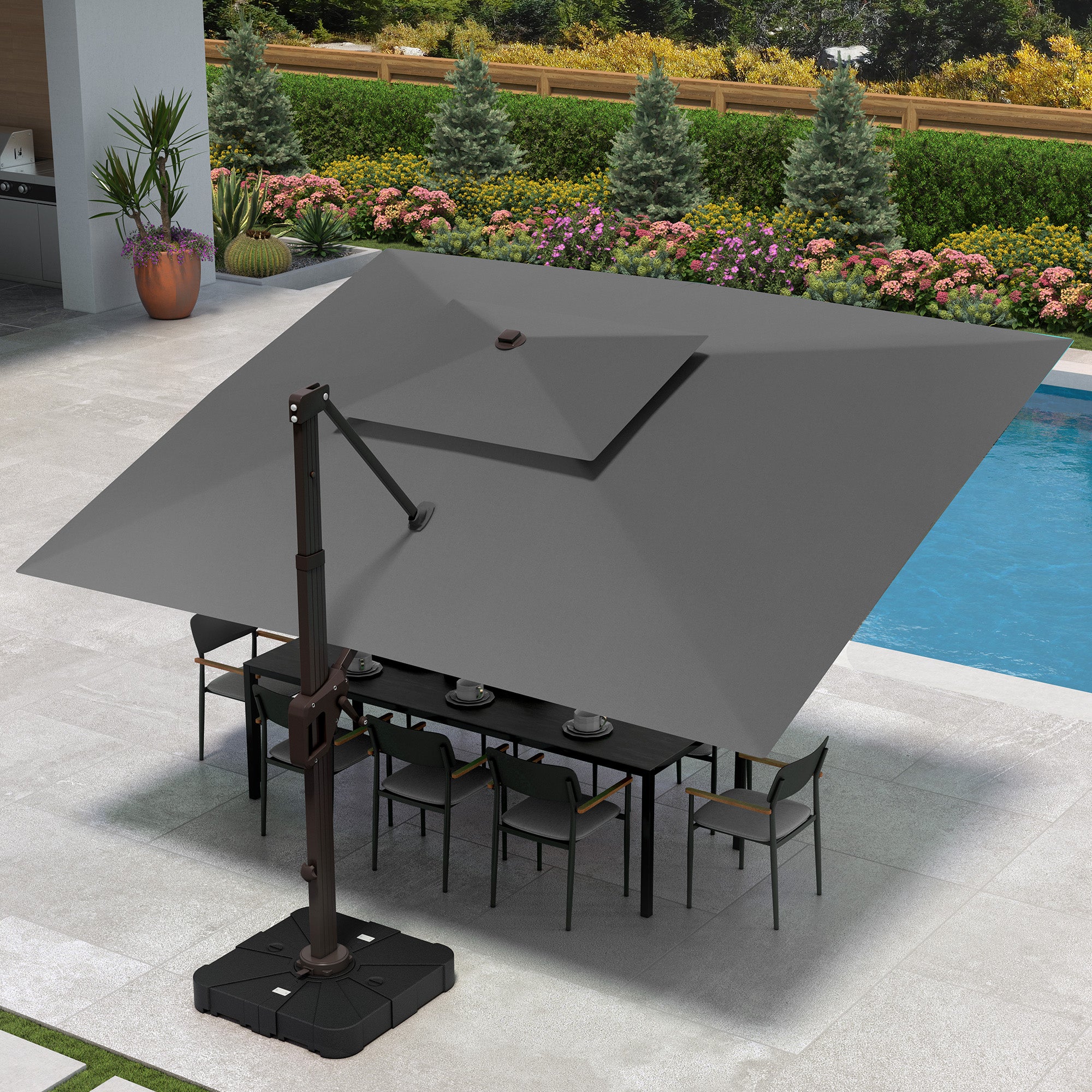 Stylish Large Double Top Roman Patio Umbrella
