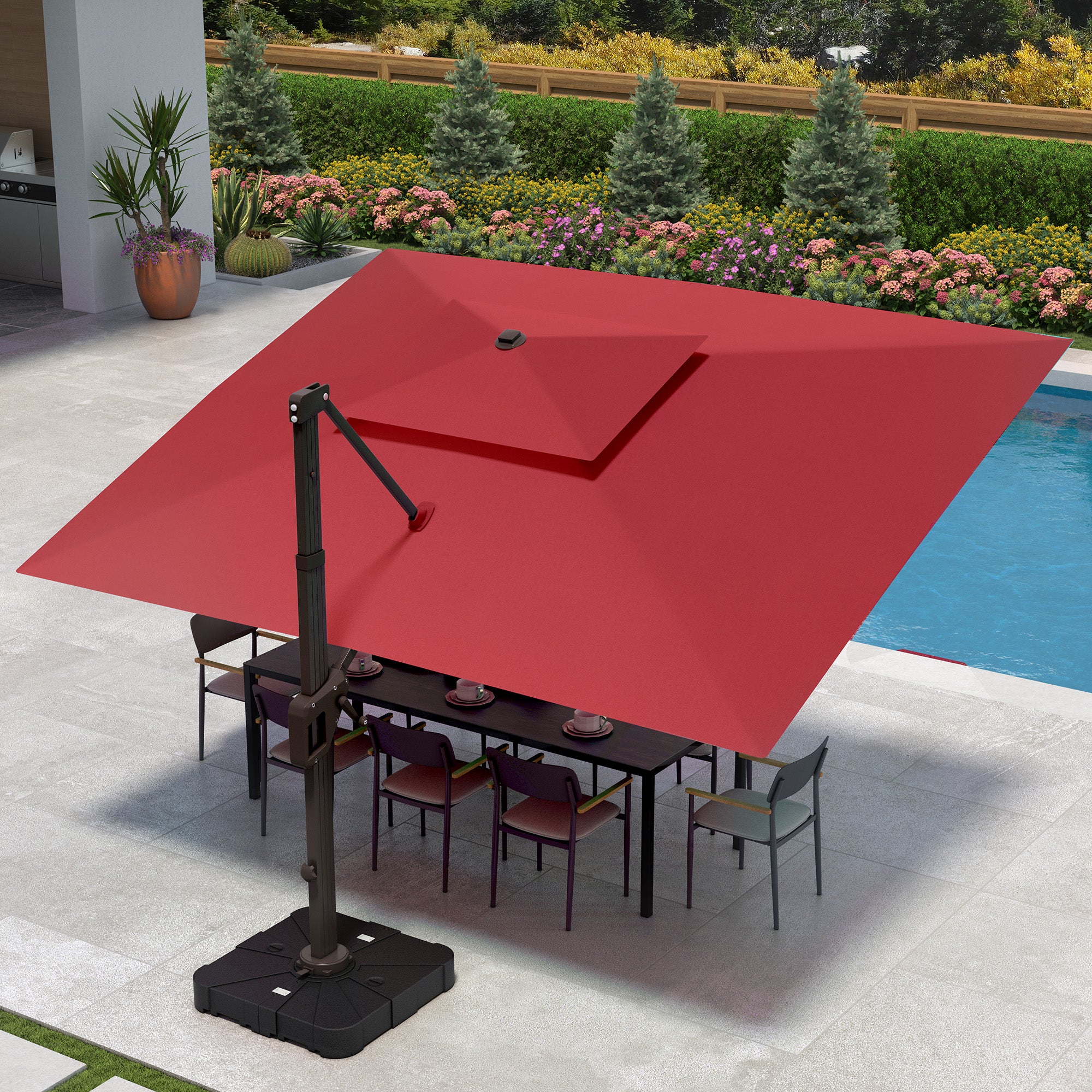 Stylish Large Double Top Roman Patio Umbrella